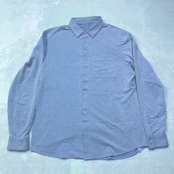 Lululemon Commission Long-Sleeve Shirt Pocket Men's S Blue Minimalist Comfy - Picture 2 of 6